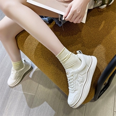 厚底小白鞋女2023新款秋季透气运动女鞋百搭真皮休闲星星板鞋女鞋，女鞋休闲鞋，电商A223
