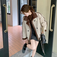 新款现货！冬装皮毛一体羊羔毛外套2C133-8809-P180-K268，女装短外套，2C133