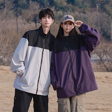 户外撞色翻领冲锋衣情侣外套防风登山服夹克男YHJK8827-P50，男装夹克，星座717