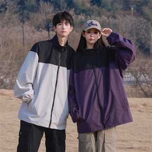 户外撞色翻领冲锋衣情侣外套防风登山服夹克男YHJK8827-P50图片