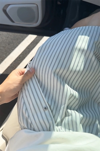 清新复古休闲情侣款裤子法式经典慵懒风条纹短裤K847TP20无差价图片