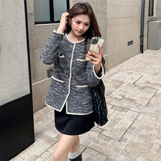 法式气质重工圆领小香风外套女2025春秋季新款显瘦高级感流行上衣，女装短外套，天使之佳话