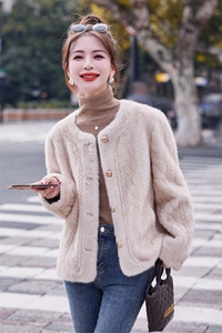 秋冬女士小香风气质皮毛一体毛毛外套女宽松网红时尚百搭洋气图片