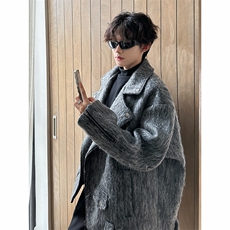 秋冬新款纯色男大休闲毛呢拉链夹克男外套A071-1103-P135，男装夹克，电商A071