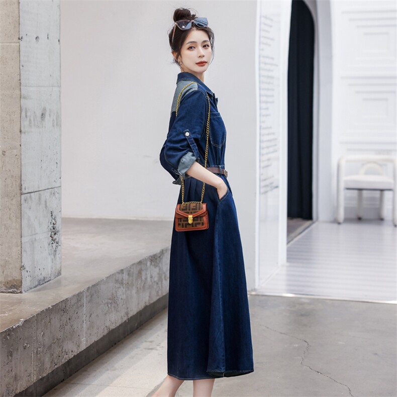 B馆二楼161号2024年春季牛仔休闲长裙，女装连衣裙，瑶迪