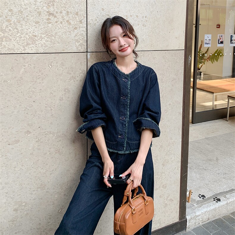 新品（现货）2025秋装时尚牛仔两件套8907—P145--K208,女装套装/套裙,2C253