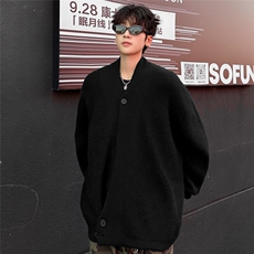 道袍针织开衫外套男春秋款松弛慵懒风针织衫老钱风毛衣M5518，男装针织衫/毛衣，星座1116A-1（原606A）