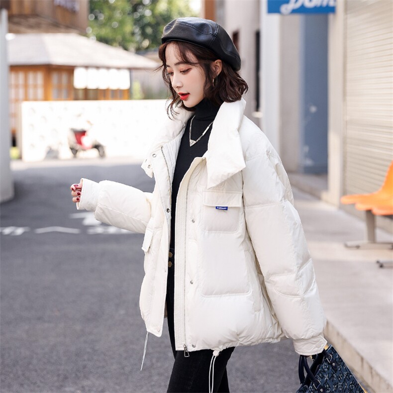 2021年冬季加厚常规立领简约休闲时尚羽绒服ins女,女装羽绒服,韩蜜菓