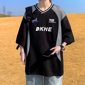 M-6XL夏季大码新款240克冰感棉带反光条男短袖T恤 T2308-P42图片