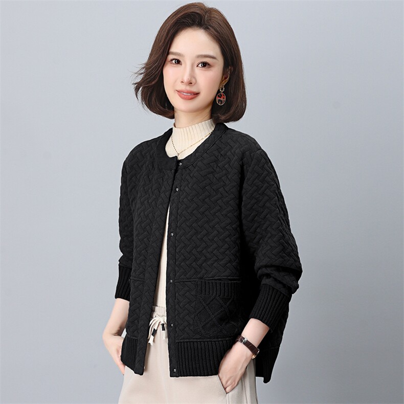 外套女秋冬2026年新款时尚洋气短款宽松中老年女妈妈装开衫夹克衫,女装短外套,独衣靓