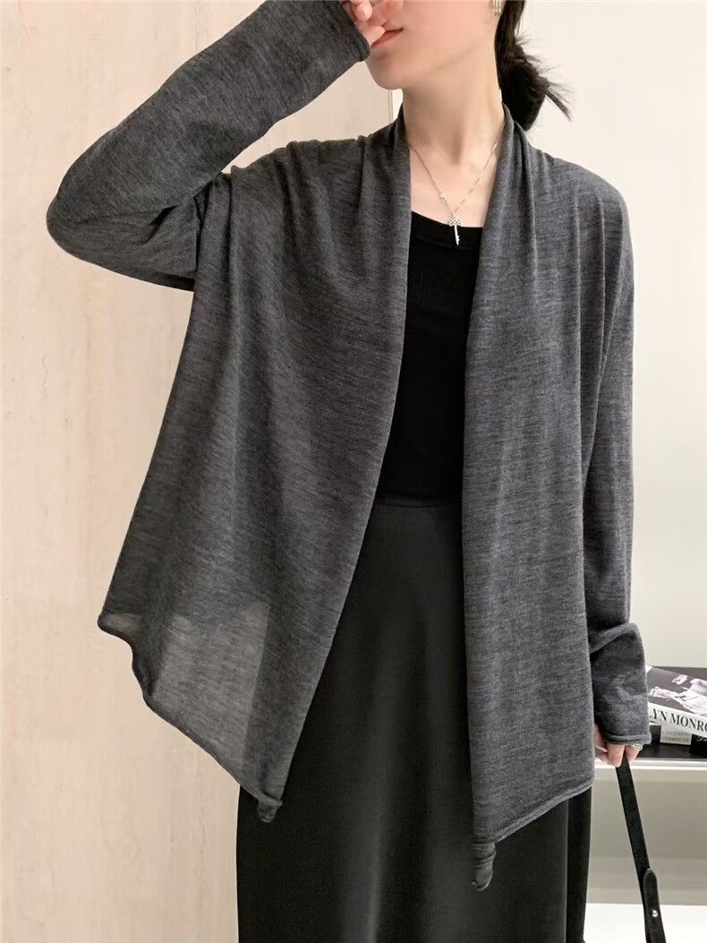 2025年秋季新款中长款针织女士开衫外套时尚休闲通勤百搭,女装羊毛衫,琳尚羊绒