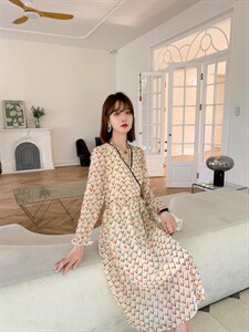 韩版时尚潮流优雅淑女气质甜美连衣裙图片