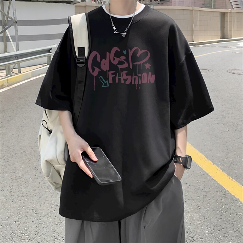 已注册/夏季新款外景涂鸦字母短袖T恤男潮宽松打底衫DT00146/P25,男装T恤,电商B316