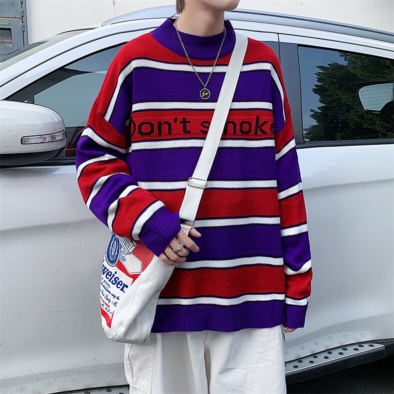 2024秋冬新款毛衣男韩版时尚休闲圆领针织衫A161-M2038-P48，男装针织衫/毛衣，电商A161-2