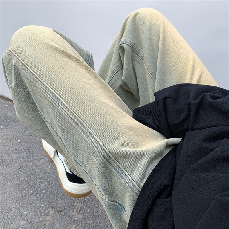8XL-M特大码牛仔裤渐变宽松阔腿裤男加肥加大休闲款k915p55控78,男装牛仔裤,电商D206-1