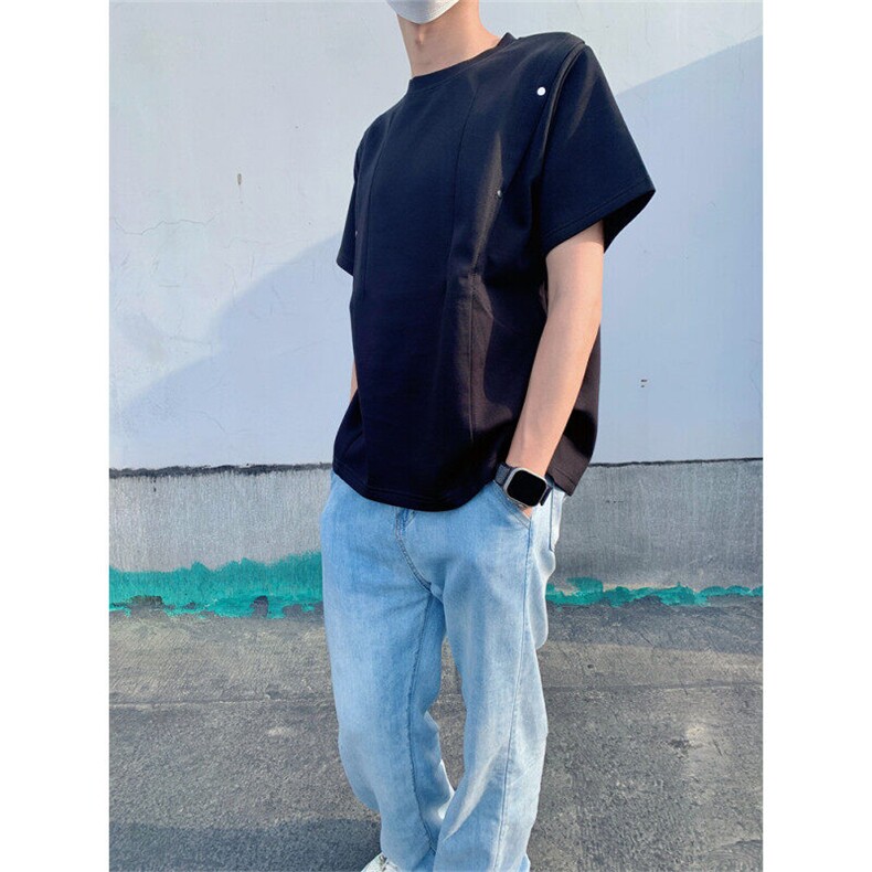 【现货自制】凉感纯色短袖T恤男夏季半拉链立领polo衫T06024 P40图片