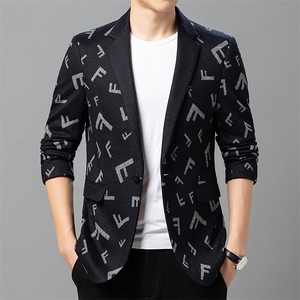 新款男秋季休闲中年男款羊毛外套秋款羊毛西服上衣ASD588138-P270图片