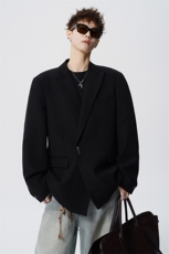 可二开高定设计感西装男95%涤纶5%氨纶M-5XL大码XF78189P85控139，男装西服套装，星座227-7