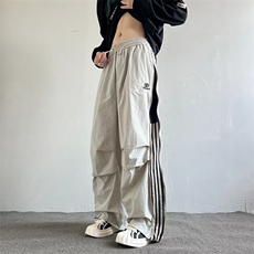 春秋季美式速干伞兵裤男女潮高街条纹冲锋裤阔腿休闲裤LK990-p43，男装休闲裤，星座1008