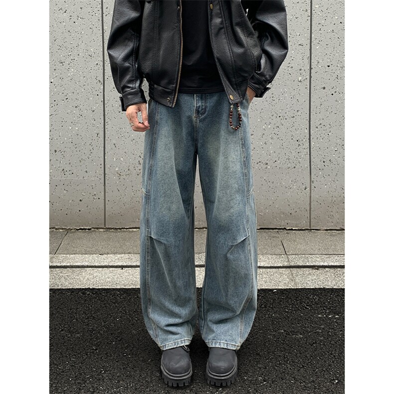 2025秋季新款外景美式拼接弯刀牛仔裤M-5XLGK25990-特P45,男装牛仔裤,电商A022