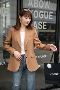 【现货】气质职场淑女咖色金纺外套,其它,水锦红