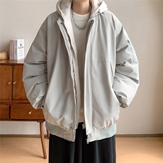 网络图现货假两件棉服外套秋冬宽松棉衣夹克R8899-P115，男装棉衣，星座1005-4