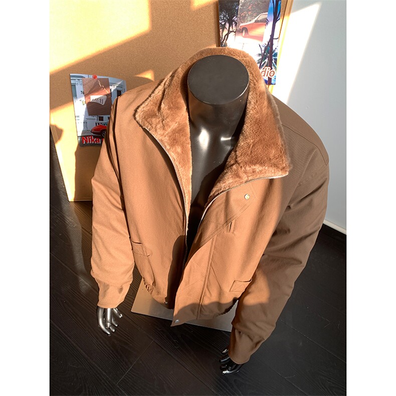 座山雕巴恩风冬季加绒仿兔毛立领棉衣9171-P100,男装棉衣,电商B380（原B361）