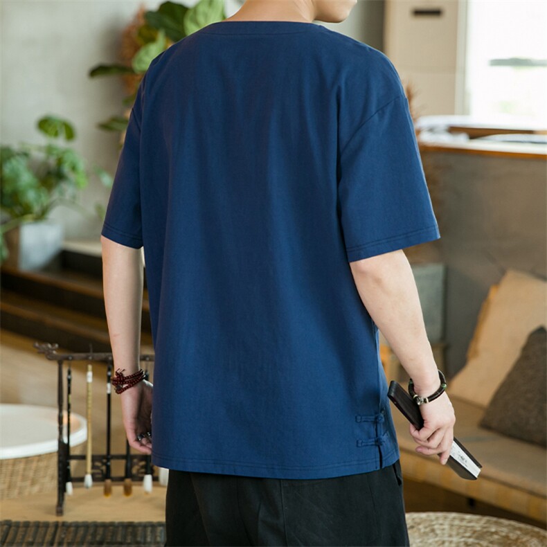 2024夏季新款风咖啡厅大码刺绣短袖T恤M-5XHT21241-特P20,男装T恤,电商A022