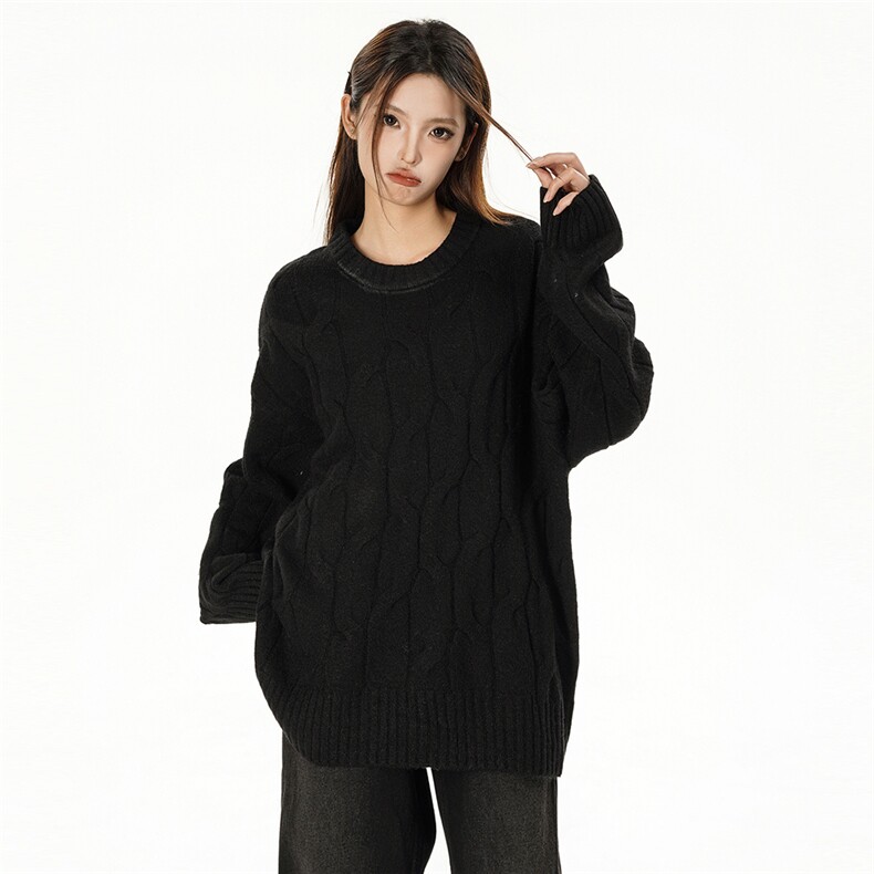特批新款女模绵羊绒高品质花纹圆领毛衣针织衫A268-M503 特批50图片