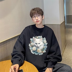 美式复古圆领卫衣男女卡通直喷印花秋冬W610P26，男装卫衣，星座1116-2