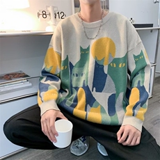 毛衣男港味2023秋季复古日系针织衫Y04P40，男装针织衫/毛衣，星座1116-2