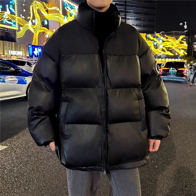 冬季美式PU皮羽绒服男加厚韩版ins潮流面包服宽松外套MF356-P88,男装羽绒服,星座412-3