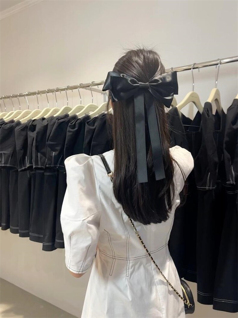 明线收腰连衣裙，女装连衣裙，BLACK