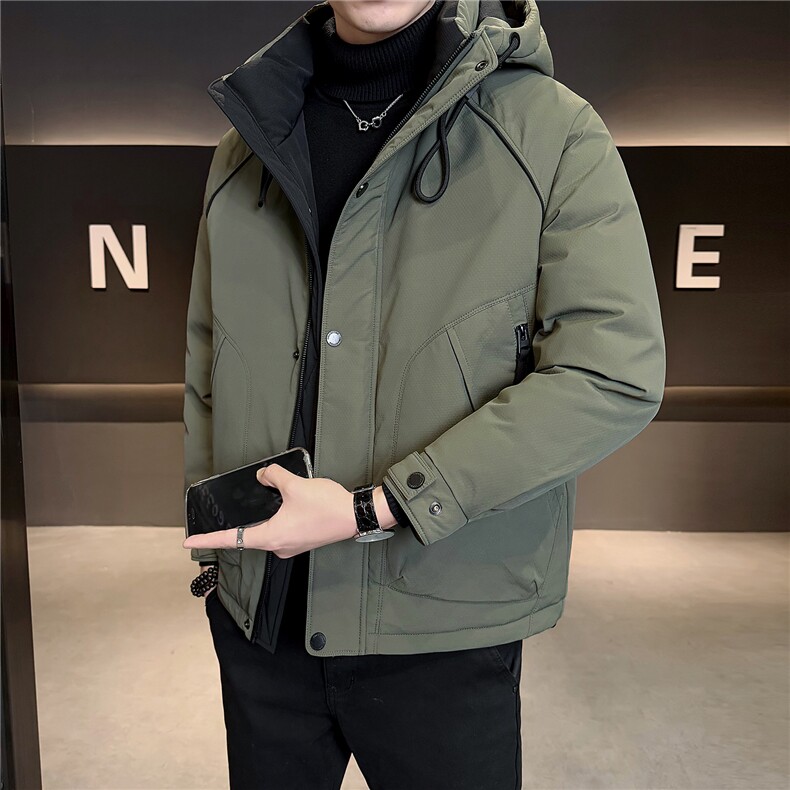M-4XL B353 3725 P235 军绿 连帽羽绒男士冲锋衣【308】图片
