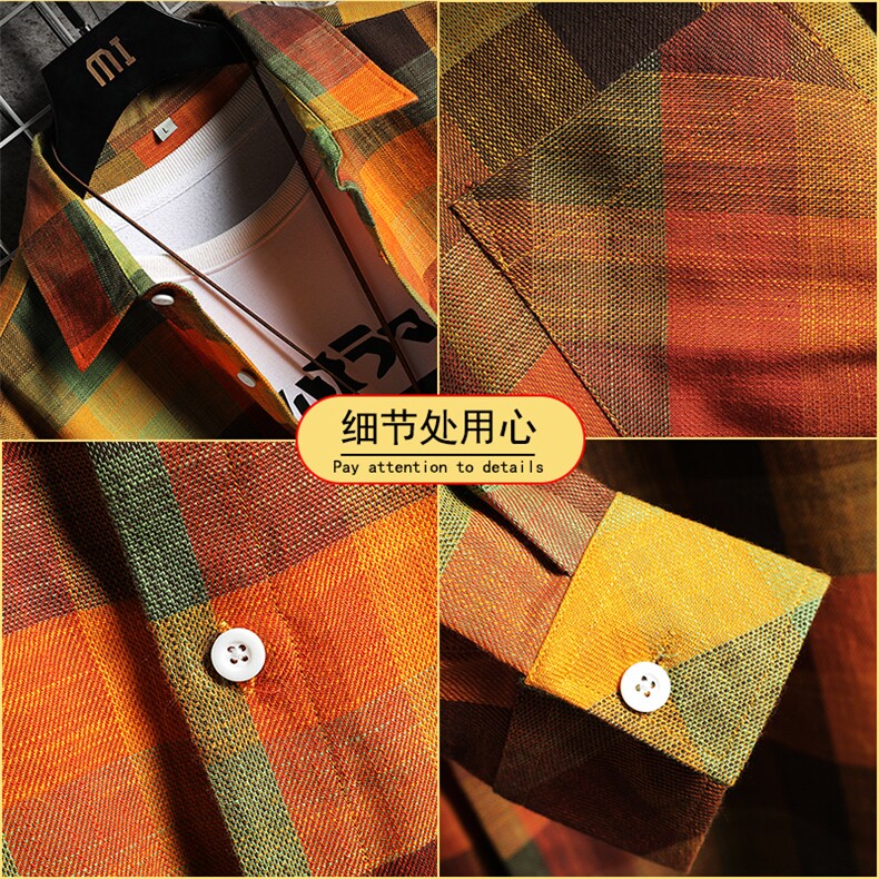 男潮流帅气外套时尚潮流ins大码宽松青少年男士休闲衬衫CS91-P35,男装衬衫,电商A128