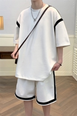 夏上新学生纯色简约半袖套装潮百搭短裤T恤男女7806-P75控价108，男装T恤，电商A441-1