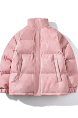 冬季新款棉衣男美式港风宽松PU皮立领面包服大码外套男MY622-P128，男装棉衣，星座505-3