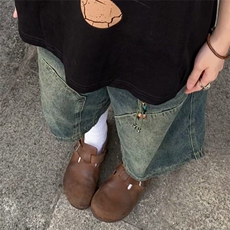 美式街头复古水洗做旧牛仔短裤男女百搭休闲宽松中裤阔腿七分裤潮，男装牛仔裤，星座506A