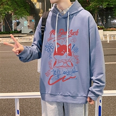WY2226-P35纯棉连帽卫衣男大码运动帽衫宽松薄外套男，男装卫衣，电商A040
