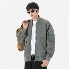 美式复古做旧开拉链衫外套宽松棒球服夹克A436-0627-P115158，男装夹克，电商A436