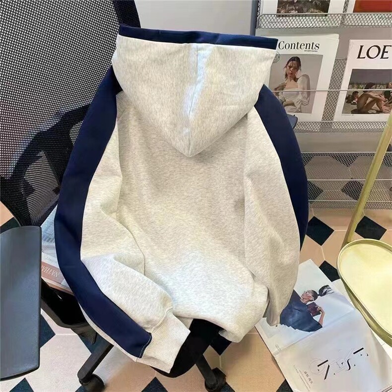 【有货】FB00HH-常规特P45加绒特P55拼接条纹卫衣男女连帽外套,男装卫衣,星座1007（原301D）