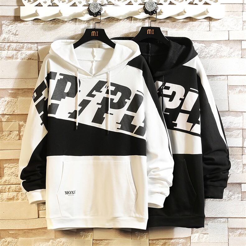 7XL-M大码连帽卫衣男2023春季新款潮胖子宽松套头上衣加肥加大码,男装卫衣,钱塘717(原712)