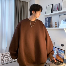 男生潮流春季上衣宽松百搭纯色落肩圆领卫衣JK23302-特批20控39，男装卫衣，星座605(原A050)