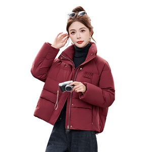 简约时尚潮流羽绒服休闲显瘦减龄冬季立领纯色女外套图片