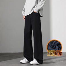 牛仔裤男士秋冬季美式复古潮牌宽松加厚休闲裤J8065-P45/加绒P55，男装牛仔裤，星座509