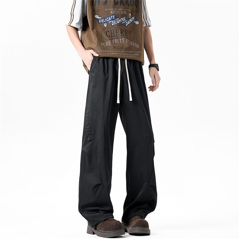 休闲裤男夏季新款港风宽松工装裤阔腿裤CK8201-P42，男装休闲裤，星座214-3