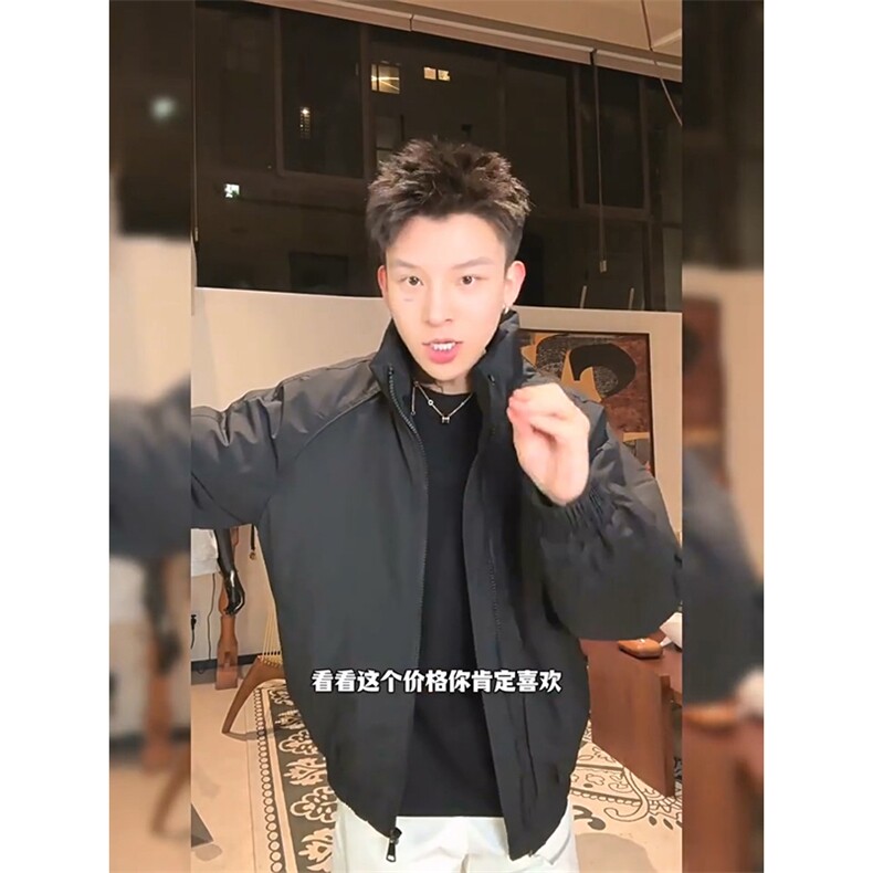 现货美式高街休闲夹克冬季三防立领纯色户外工装加厚棉服外套,男装夹克,电商A486