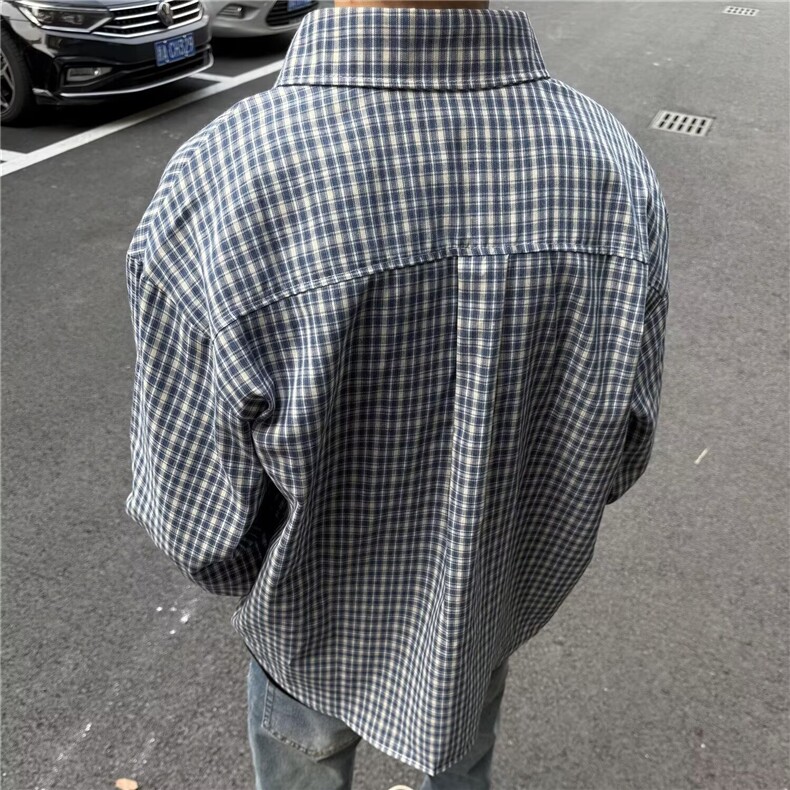 1506/Q81020/P40格子衫男长袖秋冬日衬衣韩版潮流休闲百搭情侣,男装衬衫,星座1506