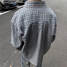 1506/Q81020/P40格子衫男长袖秋冬日衬衣韩版潮流休闲百搭情侣，男装衬衫，星座1506