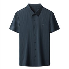 夏季新款2022中年男士短袖衬衫休闲免烫爸爸装衬衣上衣，男装衬衫，电商B212（原钱塘6029）